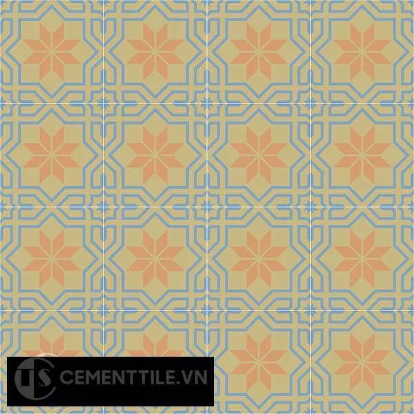 Gạch bông CTS 88.1(16-34-52) - 16 viên - Encaustic cement tile CTS 88.1(16-34-52)-16 tiles