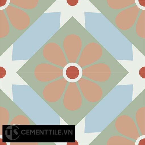 Gạch bông CTS 62.1(2-4-5-7-11) - 4 viên - Encaustic cement tile CTS 62.1(2-4-5-7-11)-4 tiles