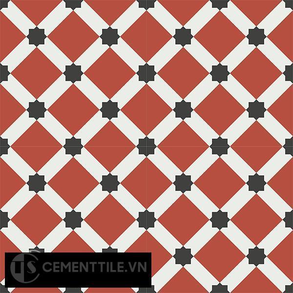 Gạch bông CTS 68.1(4-5-13) - 4 viên - Encaustic cement tile CTS 68.1(4-5-13)-4 tiles