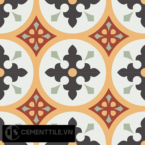 Gạch bông CTS 57.1(4-5-6-7-13) - 4 viên - Encaustic cement tile CTS 57.1(4-5-6-7-13)-4 tiles
