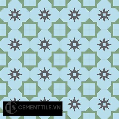 Gạch bông cổ điển CTS 104.1 - 16 viên ( Encaustic cement tile 104.1 - 16 tiles )