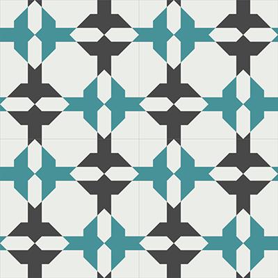 Gạch bông CTS 158.1(4-13-148)-4 viên - Encaustic cement tile CTS 158.1(4-13-148)-4 tiles