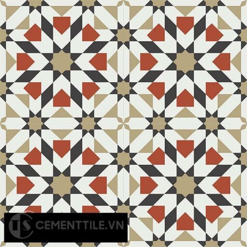 Gạch bông CTS 56.4(4-13-30-55) - 4 viên - Encaustic cement tile CTS 56.4(4-13-30-55)-4 tiles