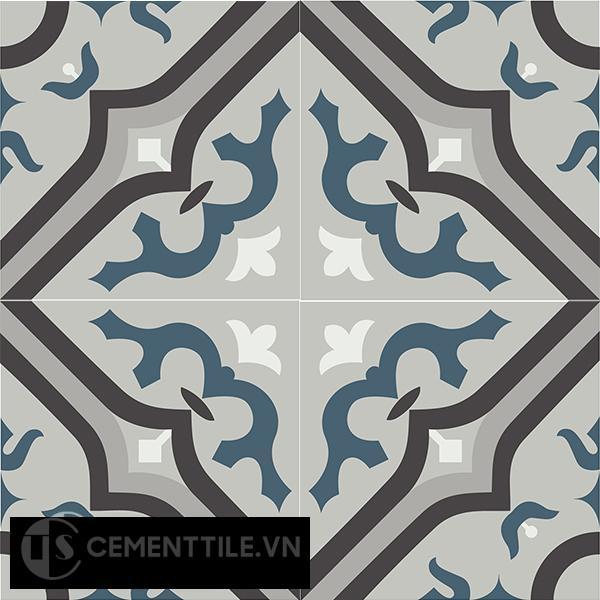 Gạch bông CTS 87.1(1-4-9-13-43) - 4 viên - Encaustic cement tile CTS 87.1(1-4-9-13-43)-4 tiles