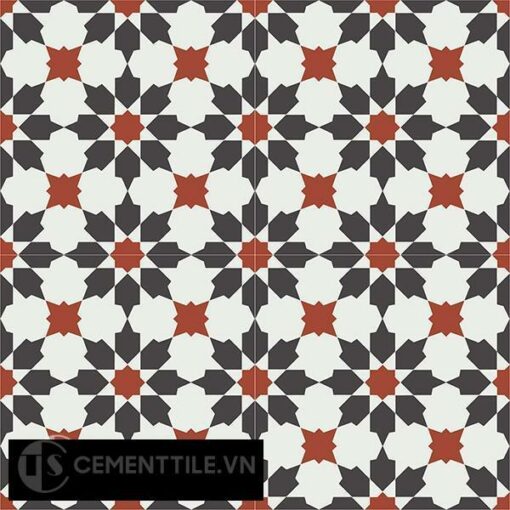 Gạch bông CTS 3.19(4-13-30) - 4 viên - Encaustic cement tile CTS 3.19(4-13-30)-4 tiles