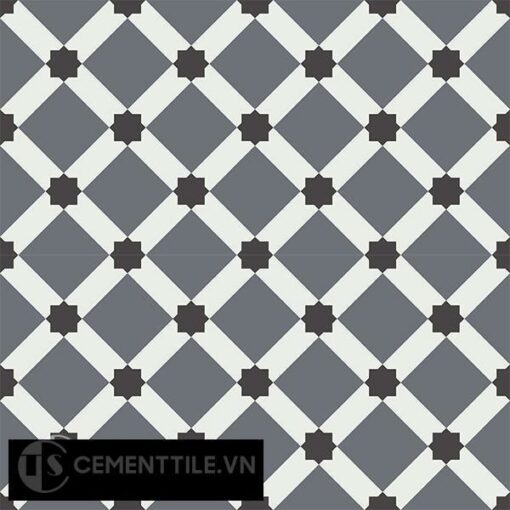 Gạch bông CTS 68.6(4-13-32) - 4 viên - Encaustic cement tile CTS 68.6(4-13-32)-4 tiles