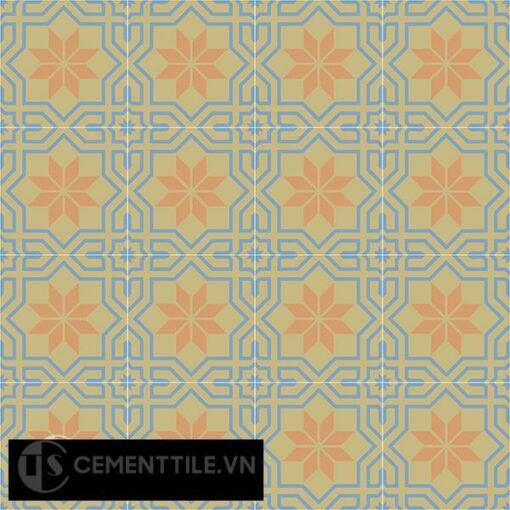 Gạch bông CTS 88.1(16-34-52) - 16 viên - Encaustic cement tile CTS 88.1(16-34-52)-16 tiles