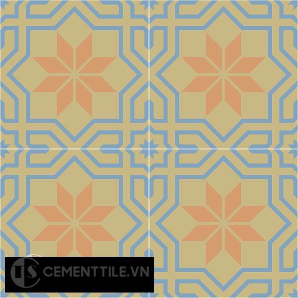 Gạch bông CTS 88.1(16-34-52) - 4 viên - Encaustic cement tile CTS 88.1(16-34-52)-4 tiles