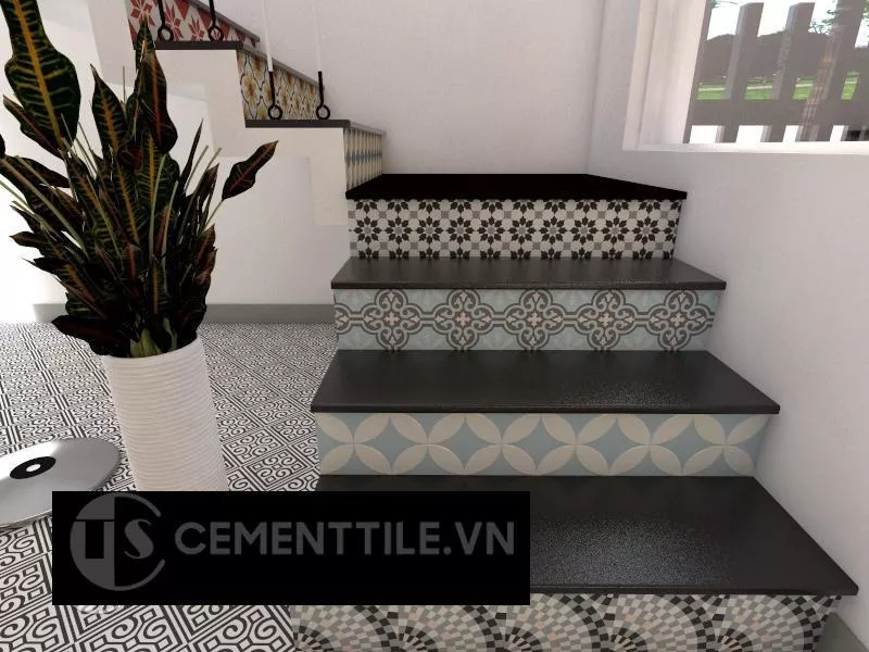 Encaustic Cement Tile CTS 136.1. Product Of Vietnam Cement Tile Corp