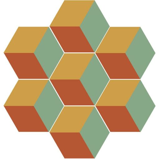 Gạch bông lục giác CTS H401.3(5-6-7) - 7 viên - Encaustic cement tile Hexagon CTS H401.3(5-6-7) - 7 tiles