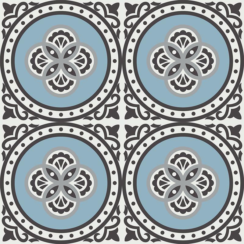 Gạch bông CTS 262.1(2-4-9-13) - 4 viên - Encaustic cement tile CTS 262.1(2-4-9-13) - 4 tiles