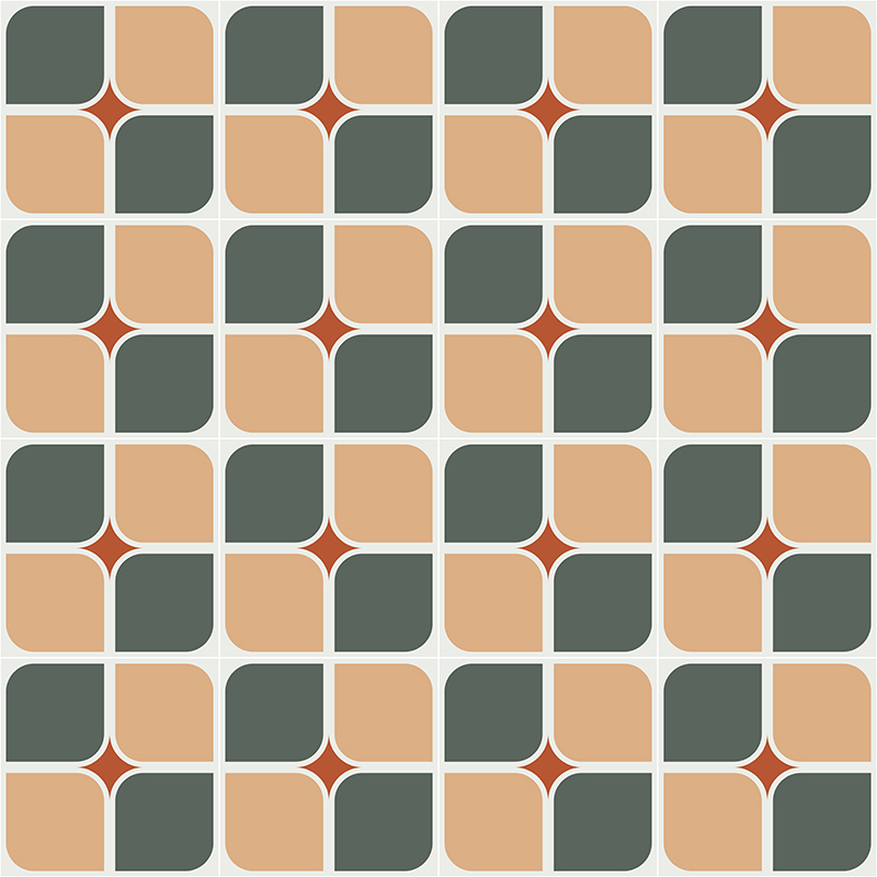 Gạch bông CTS 285.1(3-4-5-11) - 16 viên - Encaustic cement tile CTS 285.1(3-4-5-11) - 16 tiles