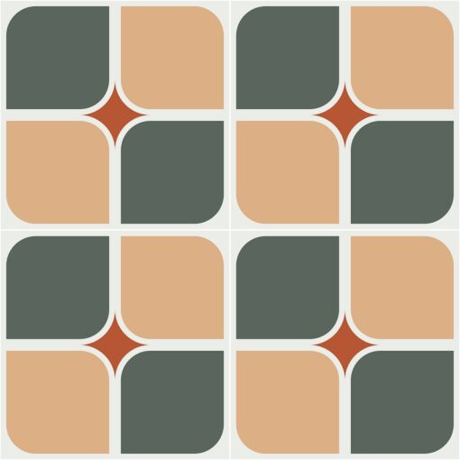 Gạch bông CTS 285.1(3-4-5-11) - 4 viên - Encaustic cement tile CTS 285.1(3-4-5-11) - 4 tiles