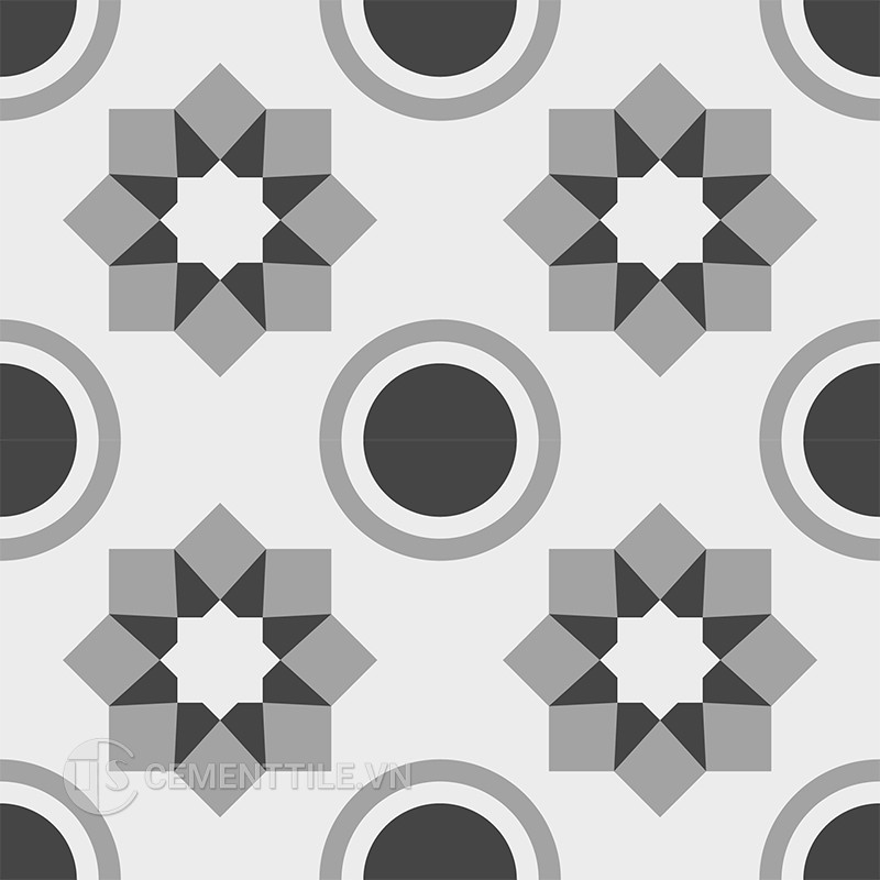 Gạch bông CTS 269.1(4-9-13) - 4 viên - Encaustic cement tile CTS 269.1(4-9-13) - 4 tiles