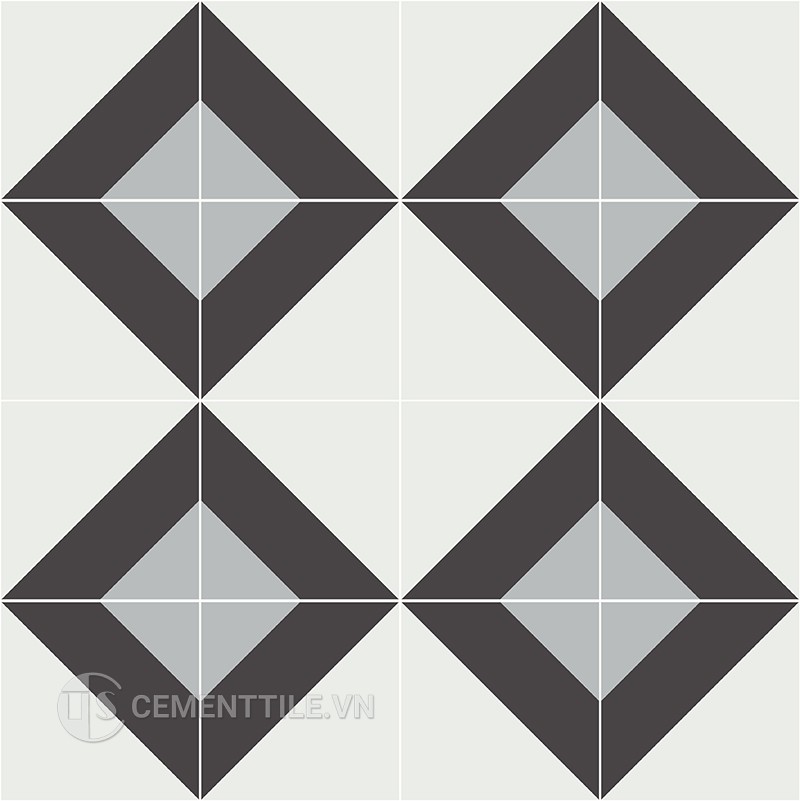 Gạch bông CTS 314.1(4-9-13) - 16 viên - Encaustic cement tile CTS 314.1(4-9-13) - 16 tiles