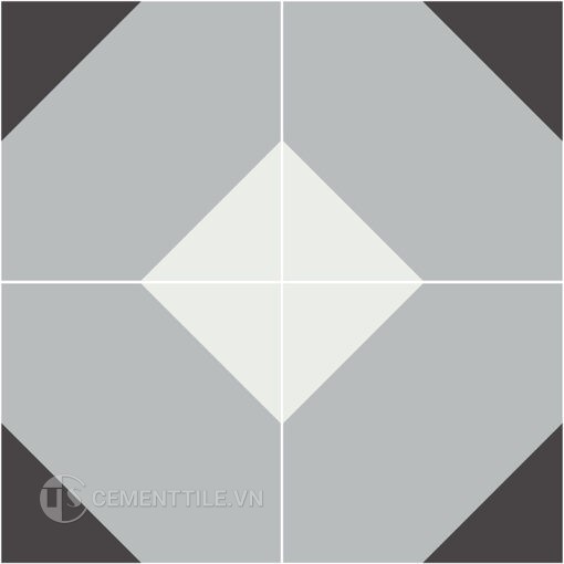 Gạch bông CTS 315.1(4-9-13) - 4 viên - Encaustic cement tile CTS 315.1(4-9-13) - 4 tiles