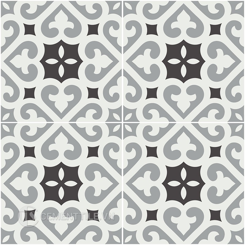 Gạch bông CTS 321.1(4-9-13) - 4 viên - Encaustic cement tile CTS 321.1(4-13) - 4 tiles