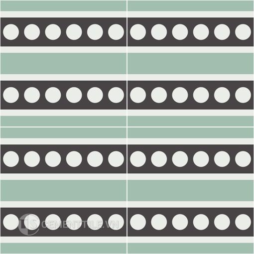 Gạch bông CTS 357.1(4-13-43) - 4 viên - Encaustic cement tile CTS 357.1(4-13-43) - 4 tiles