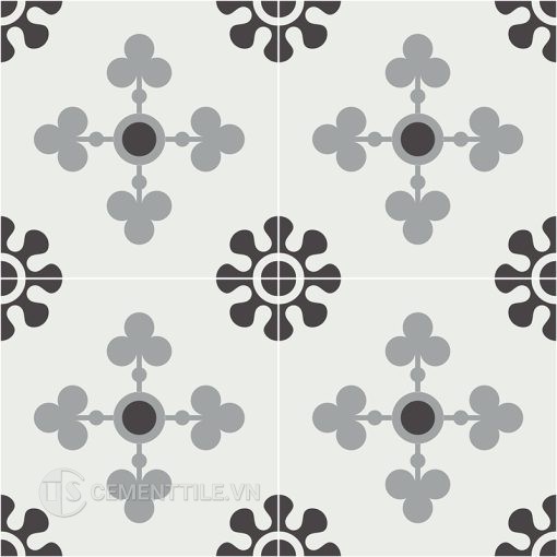 Gạch bông CTS 361.1(4-9-13) - 4 viên - Encaustic cement tile CTS 361.1(4-9-13) - 4 tiles