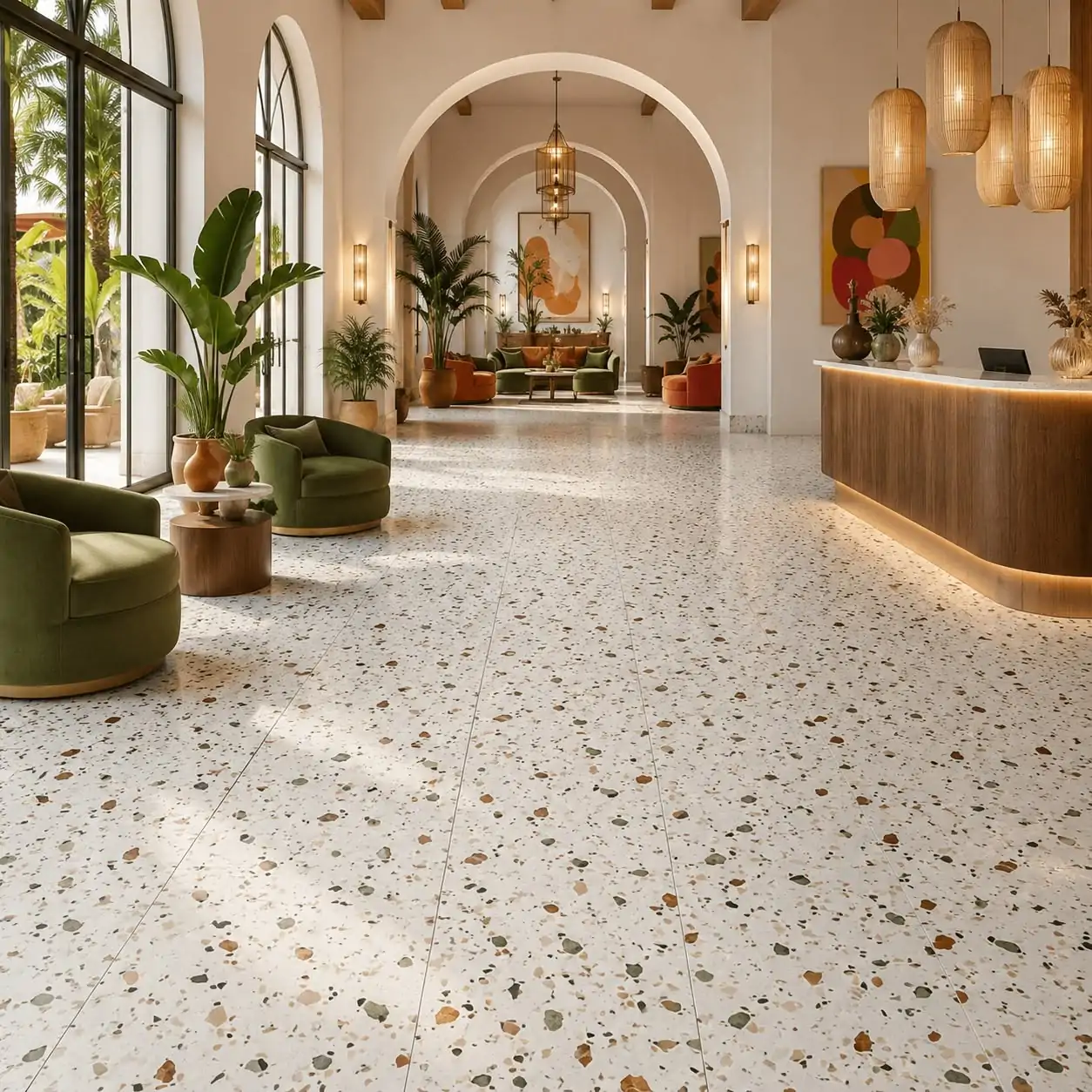 Gạch terrazzo lát nền sảnh Gạch terrazzo lát nền sảnh
